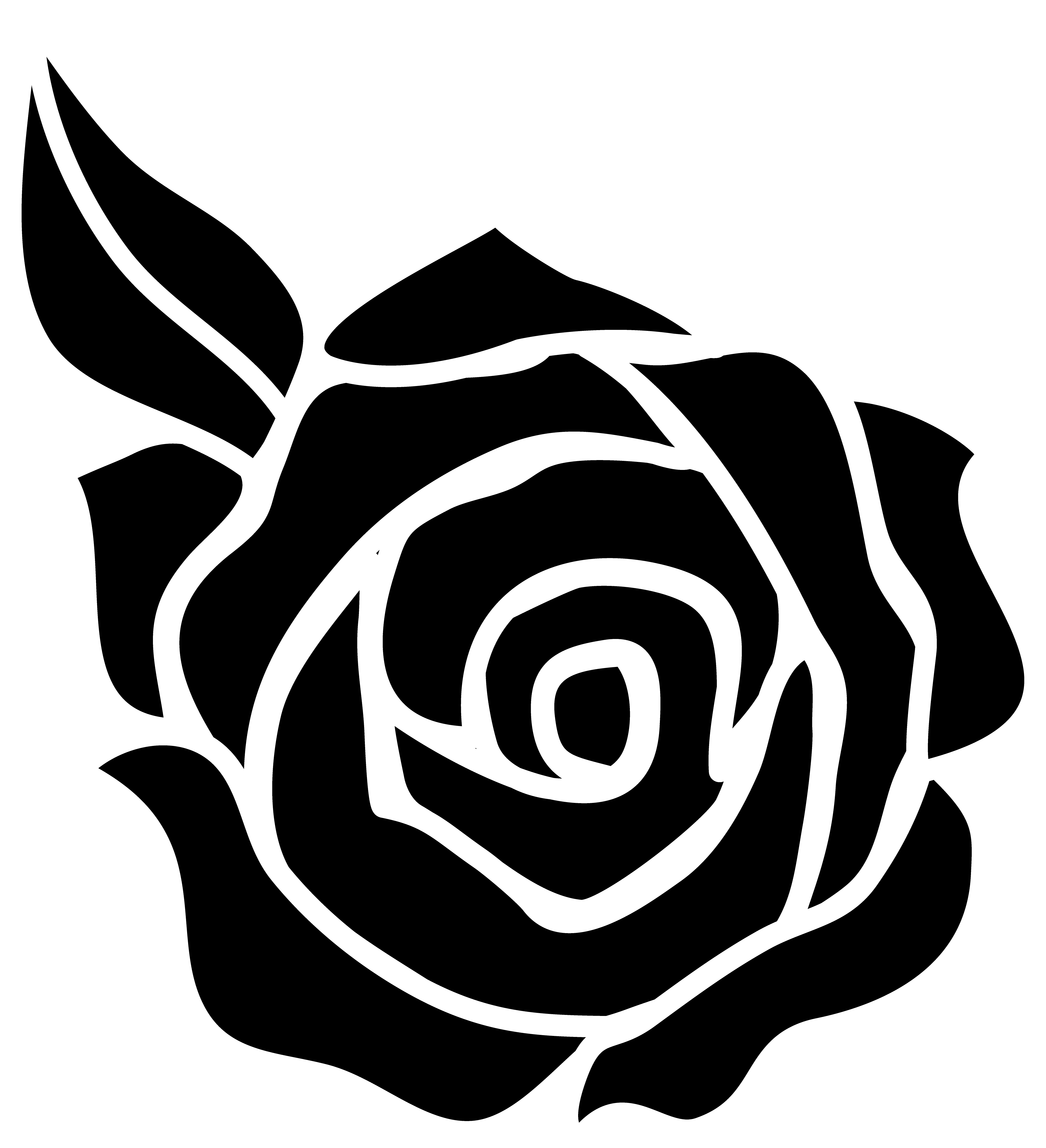 Rose black and white black an - Rose Black And White Clipart