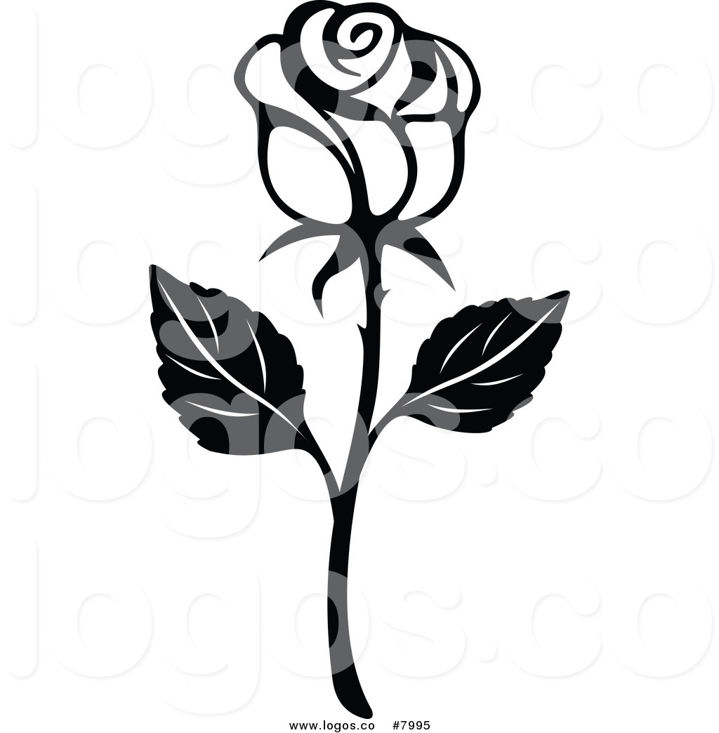 rose clipart black and white - Rose Clipart Black And White