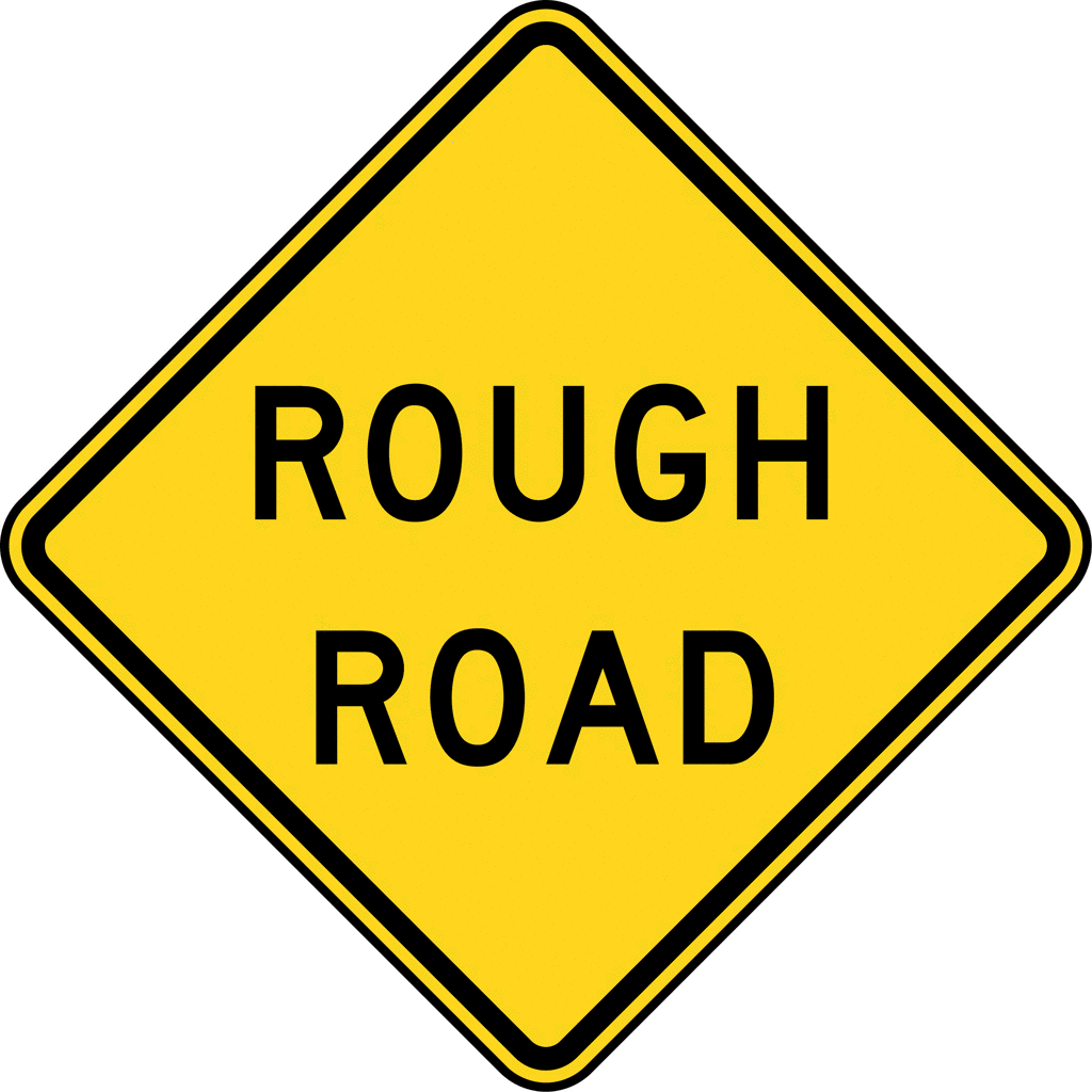 Rough Road Color Clipart Etc - Road Sign Clipart