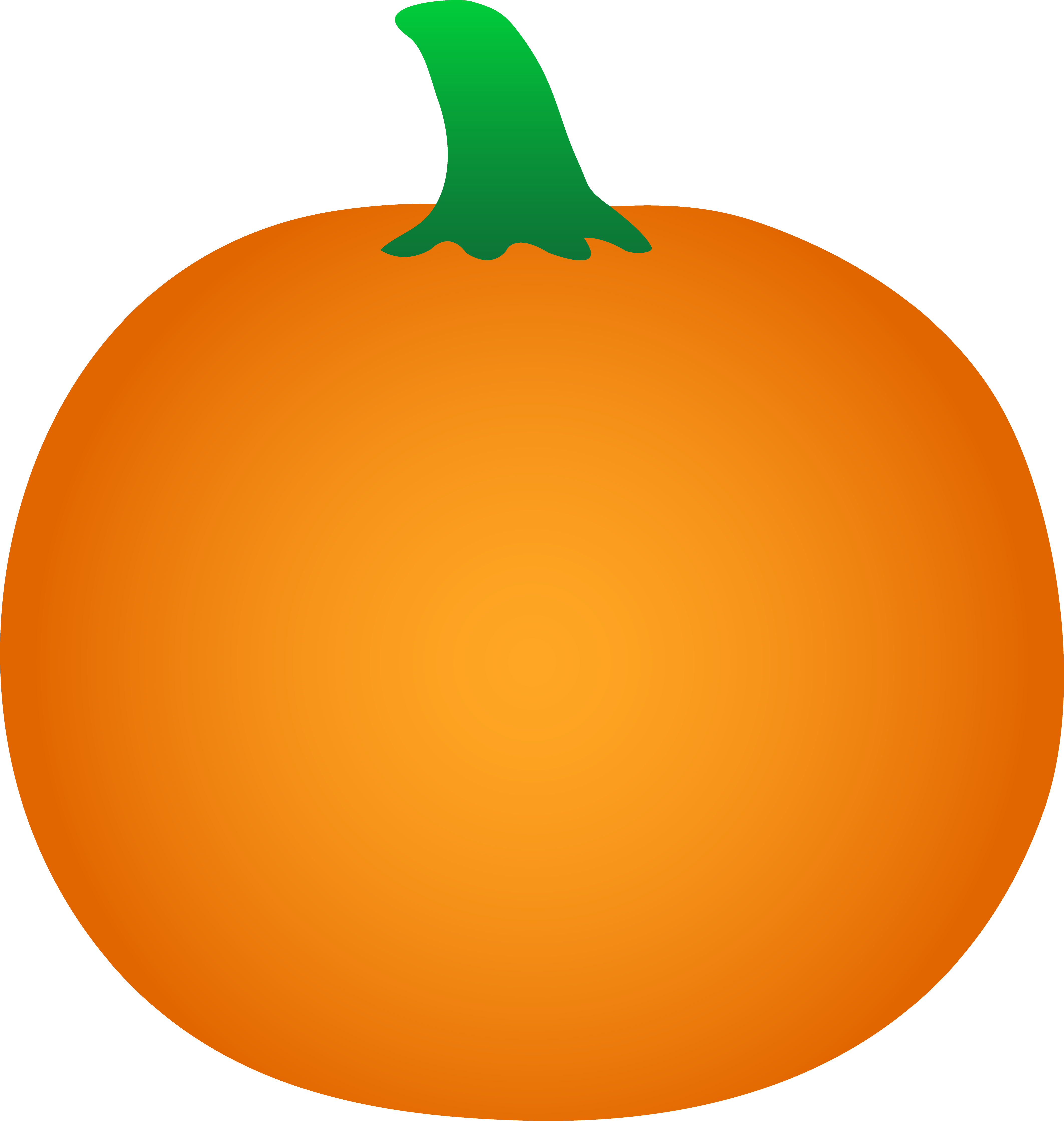 Round Orange Halloween Pumpkin - Free Clip Art