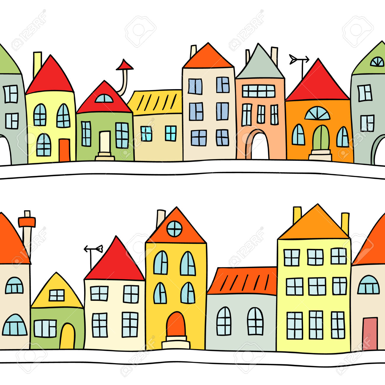 Row Of Houses Clipart