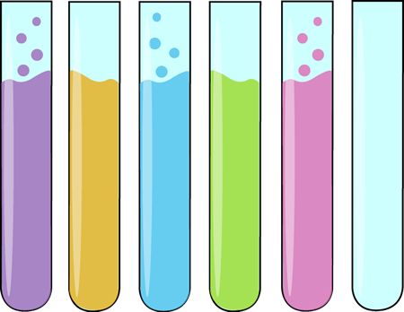 Row of Science Test Tubes - Science Clipart
