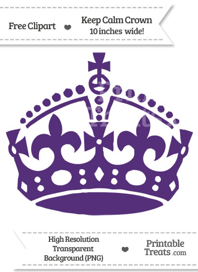 Royal Purple Keep Calm Crown Clipart from PrintableTreats clipartall.com