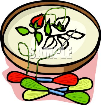 Royalty Free Clip Art Image Floral Pattern On An Embroidery Hoop