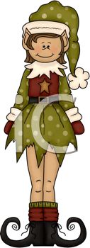 Royalty Free Clip Art Image: Rustic Christmas Elf for a Country Christmas