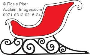 Royalty Free Clipart Illustration of a Christmas Sleigh