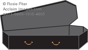Royalty Free Clipart Illustration of a Coffin With Grey Lining