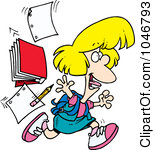 Royalty Free RF Clip Art Illustration Of A Cartoon Happy School Girl Leaving For Vacation