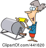 Royalty Free RF Clip Art Illustration Of A Cartoon Woman Reading A Raffle Ticket