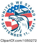Royalty Free RF Clip Art Illustration Of United We Stand September 11 2001 Text Around The
