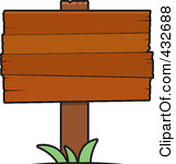 Wooden blank sign clipart
