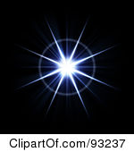 Royalty Free RF Clipart Illustration Of A Bright Shining Star Or Burst On Black 1