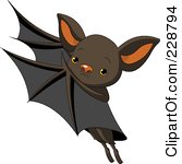 Royalty Free RF Clipart Illustration Of A Cute Flying Bat