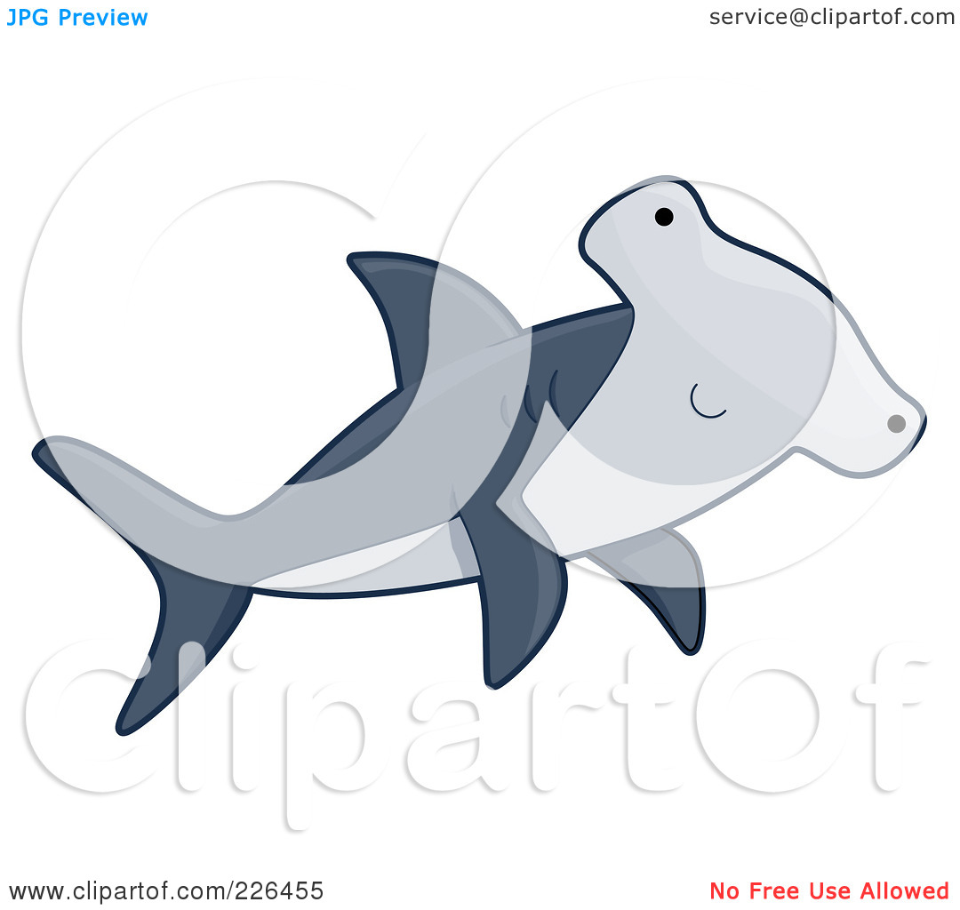 Royalty-Free (RF) Clipart Illustration of a Cute Hammerhead Shark by BNP Design Studio