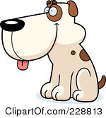 Royalty Free RF Clipart Illustration Of A Dog Sitting And Facing Left