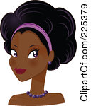 Royalty Free RF Clipart Illustration Of A Pretty Black Woman With A  Headband And An Afro