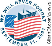 Royalty Free RF Clipart Illustration Of We Will Never Forget September 11 2001 Text Around An