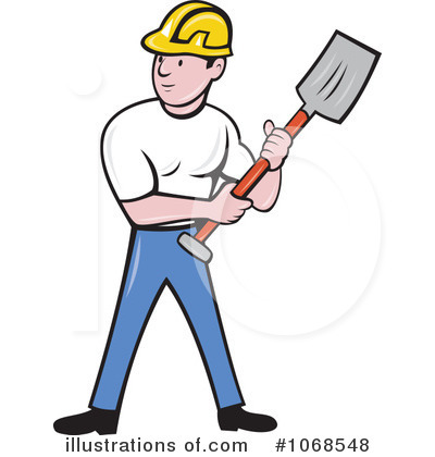 Royalty-Free (RF) Construction Worker Clipart Illustration #1068548 by patrimonio