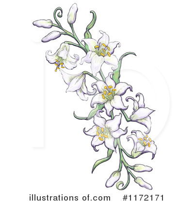 Royalty-Free (RF) Easter Lily Clipart Illustration by Gina Jane - Stock Sample