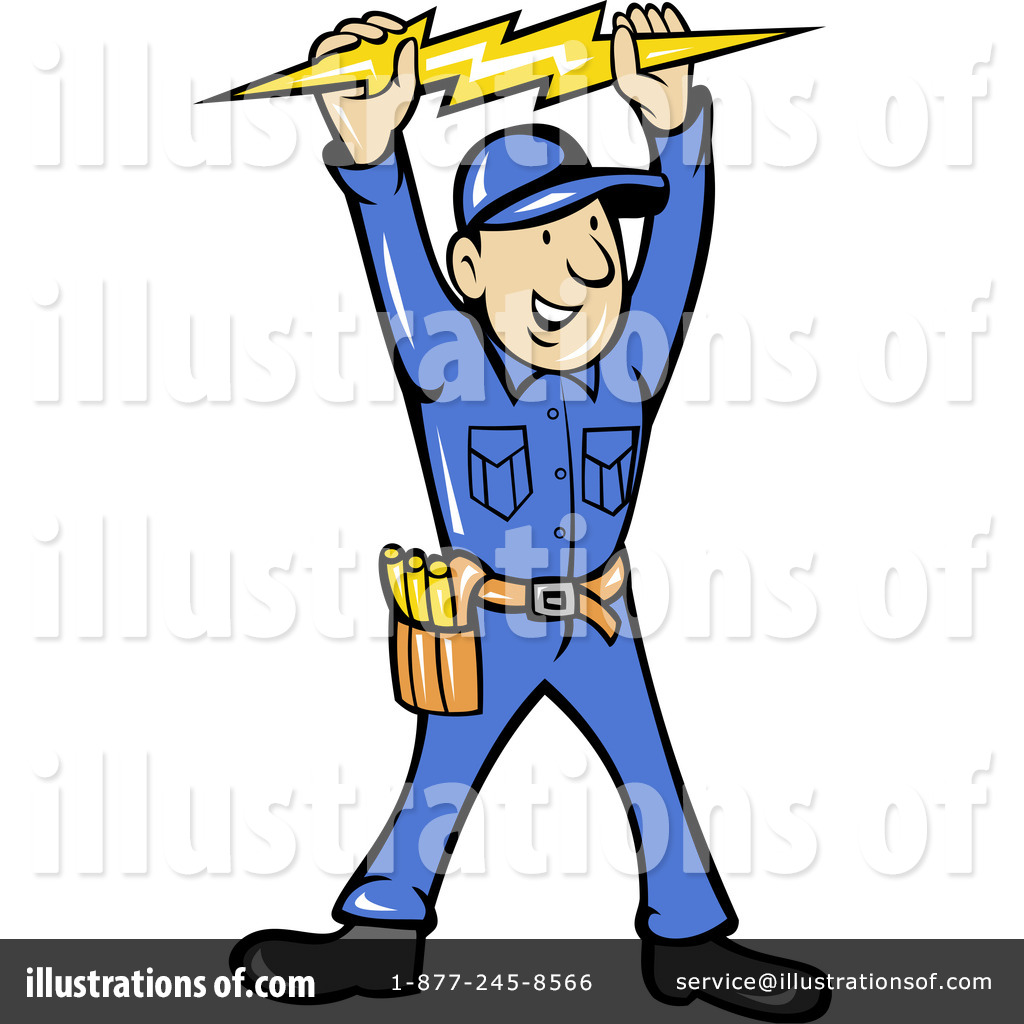 Royalty-Free (RF) Electrician Clipart Illustration #1060915 by patrimonio