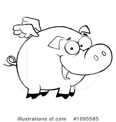 Royalty-Free (RF) Flying Pig Clipart Illustration by Hit Toon - Stock Sample