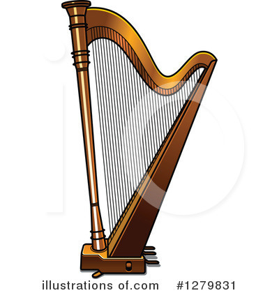 Royalty-Free (RF) Harp Clipart Illustration #1279831