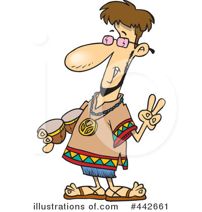 Royalty-Free (RF) Hippie Clipart Illustration #442661 by Ron Leishman