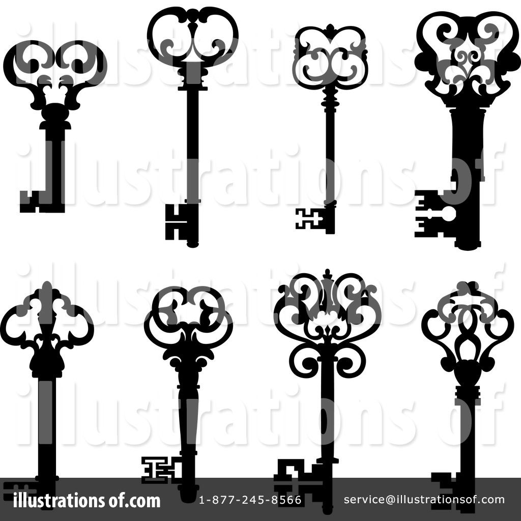 Royalty-Free (RF) Skeleton Key Clipart Illustration #1172560 by Vector Tradition SM