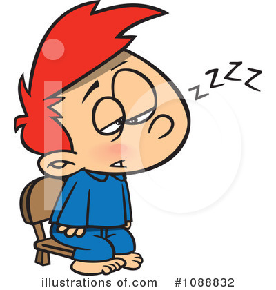 Cartoon Of A Woman Tired From
