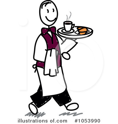 Royalty-Free (RF) Waiter Clipart Illustration #1053990 by Frog974