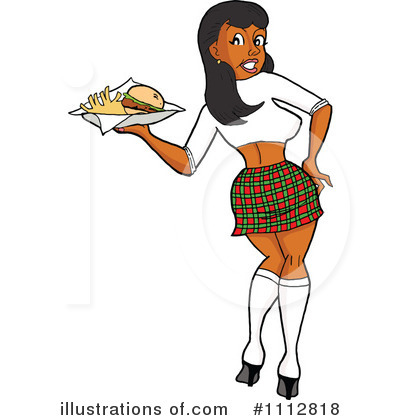 Royalty-Free (RF) Waitress Clipart Illustration #1112818 by LaffToon