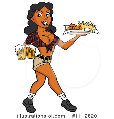 Royalty-Free (RF) Waitress Clipart Illustration #1112820 by LaffToon