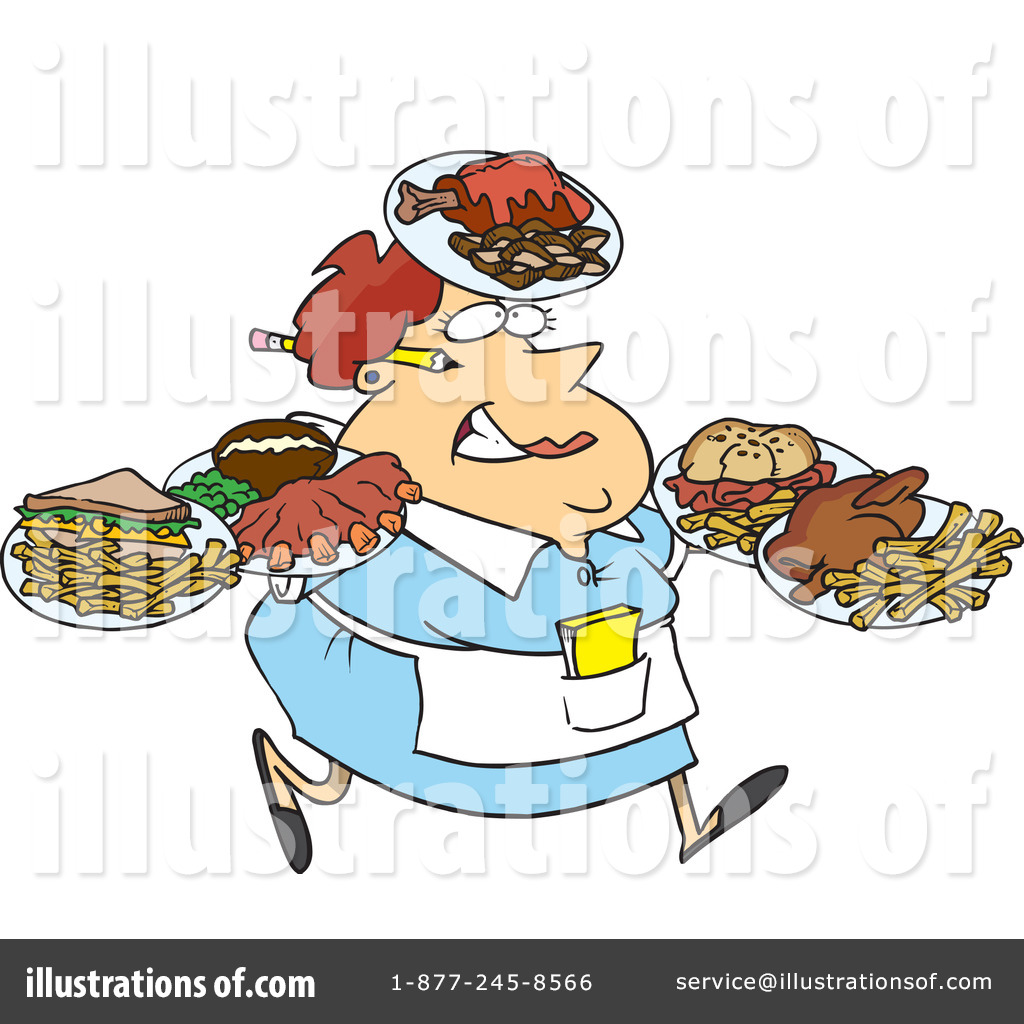 Royalty-Free (RF) Waitress Clipart Illustration #434286 by Ron Leishman