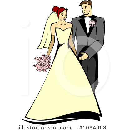 Royalty-Free (RF) Wedding Couple Clipart Illustration #1064908 by Vector Tradition SM