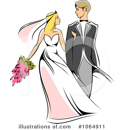 Royalty-Free (RF) Wedding Couple Clipart Illustration #1064911 by Vector Tradition SM