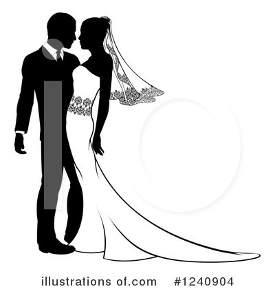 Royalty-Free (RF) Wedding Couple Clipart Illustration #1240904 by AtStockIllustration