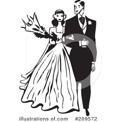 Royalty-Free (RF) Wedding Couple Clipart Illustration #209572 by BestVector