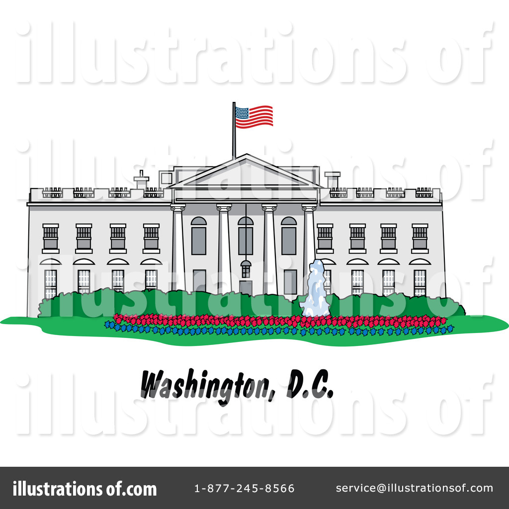 Royalty-Free (RF) White House Clipart Illustration by Andy Nortnik - Stock Sample