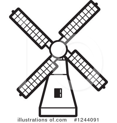Windmill Clip Art Black and .