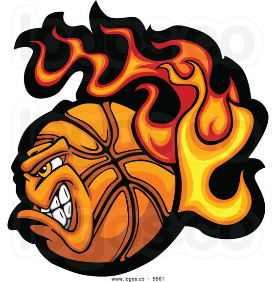 Royalty-free vector clipart illustration of a logo of a profiled tough flaming basketball. This Basketball stock logo image was designed and digitally ...