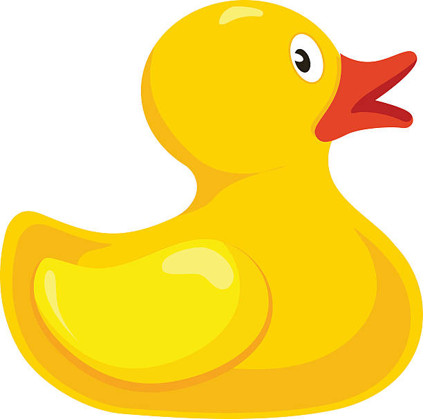 Classical rubber duck isolate on white background vector art illustration