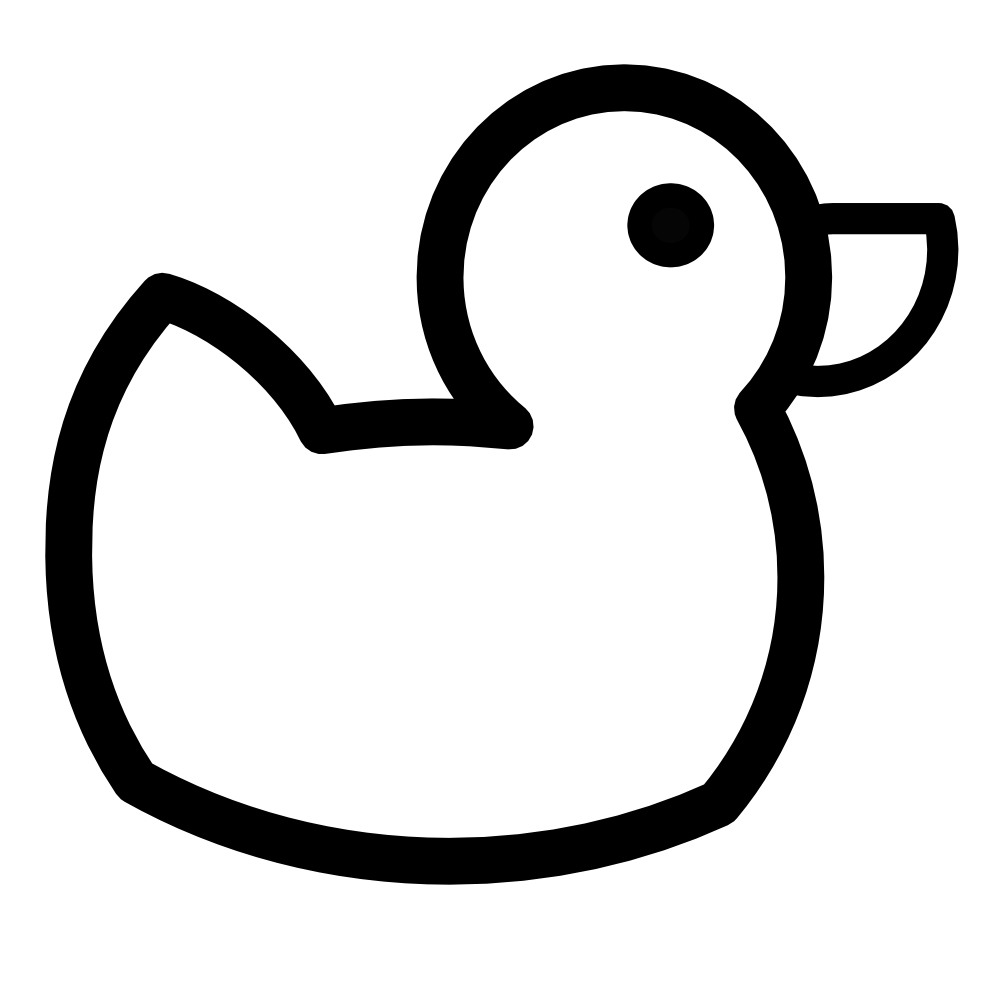 Rubber Duck Black And White Clipart #1
