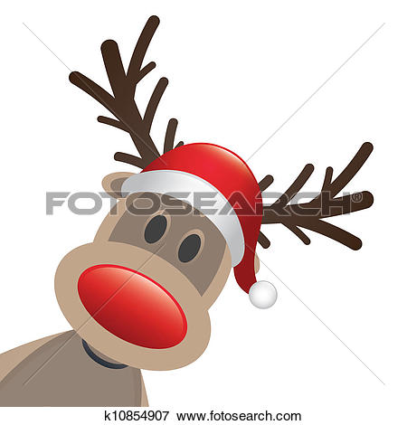 rudolph reindeer red nose and hat