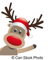... rudolph reindeer red nose wave santa claus