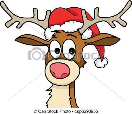 ... rudolph - Reindeer with christmas hat on.