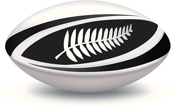 All Blacks Rugby Ball vector art illustration