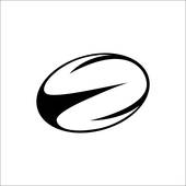 Rugby Ball · Vector illustration of black white rugby ball