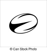 . ClipartLook.com Vector illustration of black white rugby ball - Vector.