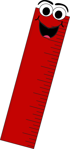 Red Cartoon Ruler Clip Art - Red Cartoon Ruler Vector Image