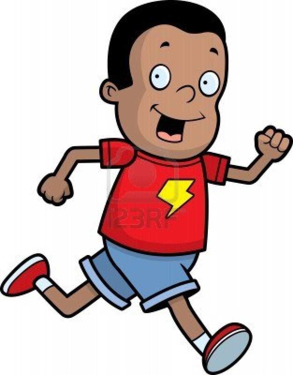 Cartoon Children Running Race